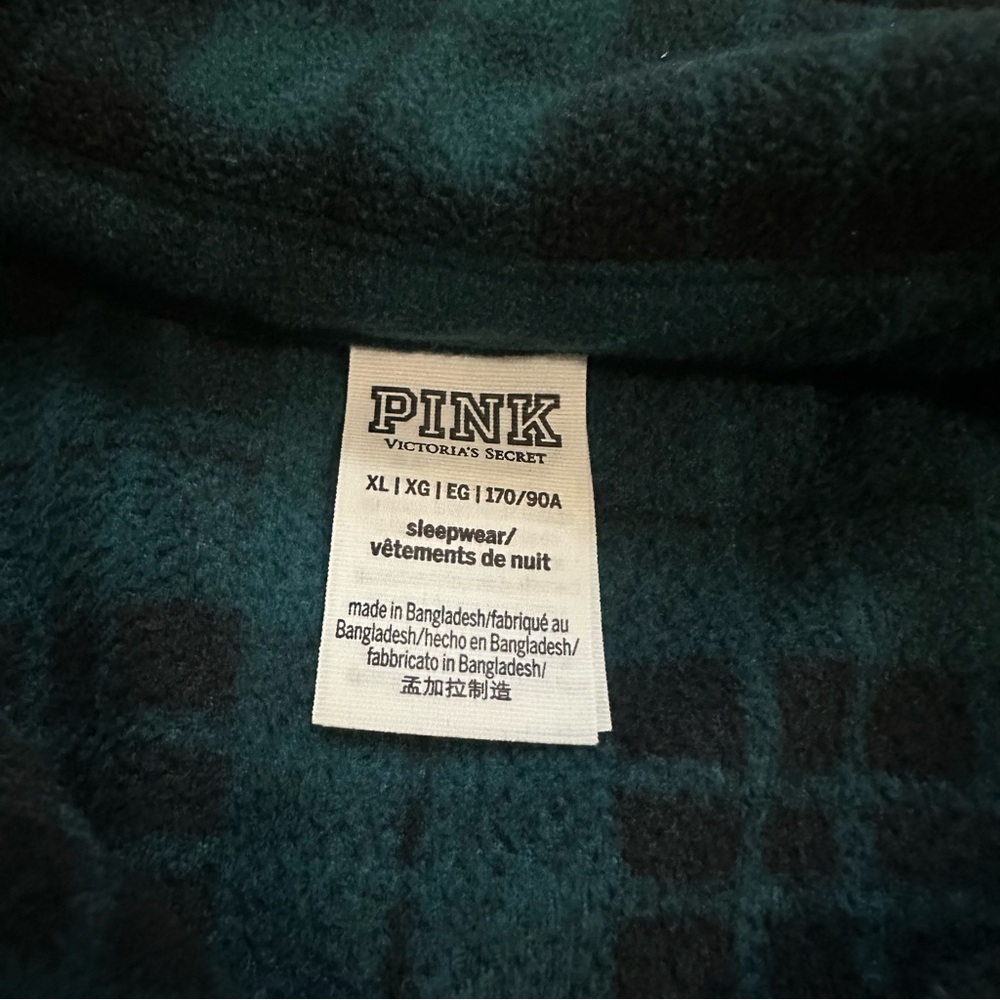Victoria's Secret Polar Fleece Jogger Pajama Set, Green Plaid,‎ XL - Picture 6 of 10